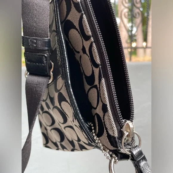 COACH Bag,Coach Black and Gray Women's Bag, Coach Crossbody Bag. - Picture 13 of 17